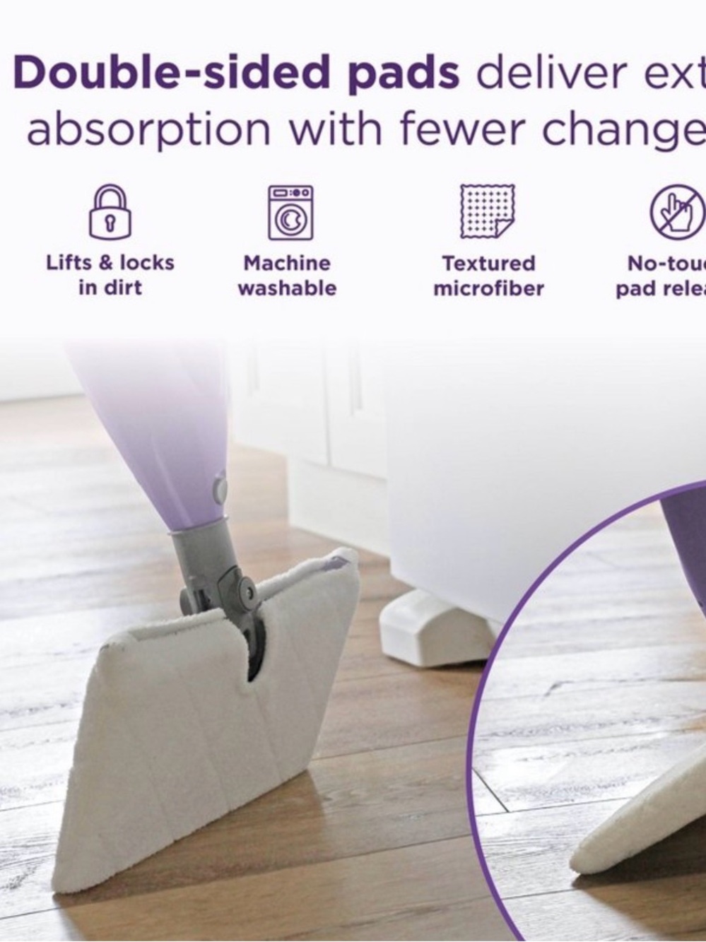 Shark Purple Steam Mop - Lightweight Floor Cleaner - Picture 3 of 5